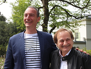 Jean-Pierre Pigeon et Yves Durand, respectivement directeur général et concepteur du projet du Monde de Chaplin.