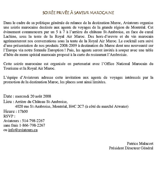 Aviatours convie les agents de voyages à une soirée marocaine Aviatours convie les agents de voyages à une soirée marocaine