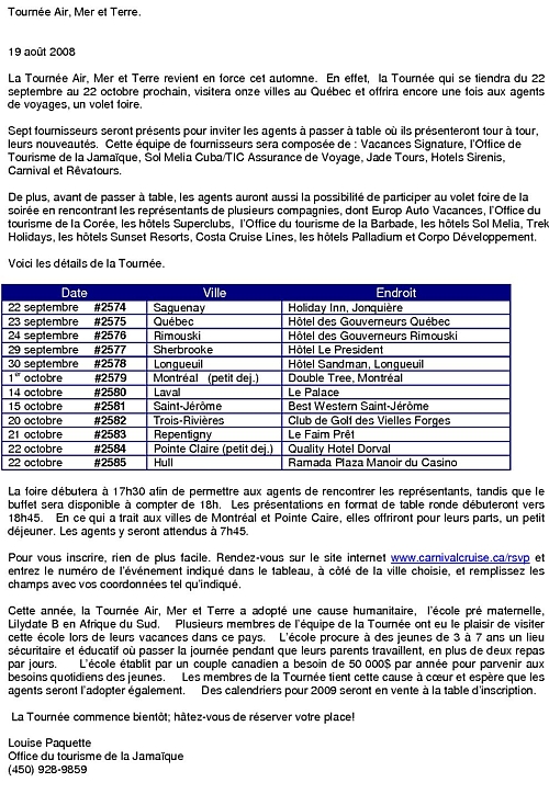 La Tournée Air Mer Terre est de retour La Tournée Air Mer Terre est de retour
