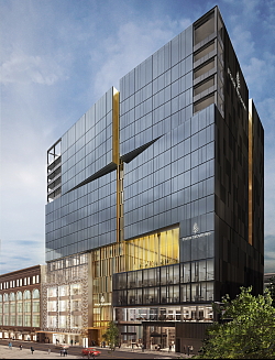 Rendu d’architecture de l’Hôtel et résidences privées Four Seasons Montréal sur la rue de la Montagne, un projet de Carbonleo (Groupe CNW/Carbonleo)