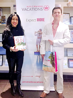 Dianne Pedroso, chef de secteur des ventes, Vacances Air Canada  et Max Rositsan, Travelsavers – Ontario Dianne Pedroso, chef de secteur des ventes, Vacances Air Canada  et Max Rositsan, Travelsavers – Ontario