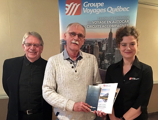 Jean Martel, directeur des ventes Agences – Gilles Girardot, de l'agence Jaimonvoyage.com – Pascale Tremblay, conseillère aux ventes / Superviseure Jean Martel, directeur des ventes Agences – Gilles Girardot, de l'agence Jaimonvoyage.com – Pascale Tremblay, conseillère aux ventes / Superviseure