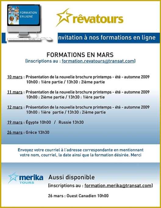 Formations en ligne chez Rêvatours et Merika Tour Formations en ligne chez Rêvatours et Merika Tour