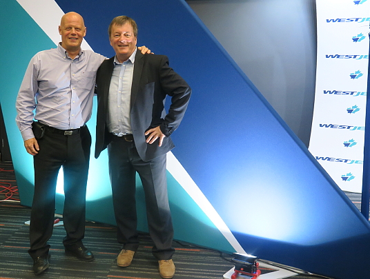 Craig Kijek, président de Huntington Travel et Louis Gosselin directeur des ventes interlignes de Westjet Craig Kijek, président de Huntington Travel et Louis Gosselin directeur des ventes interlignes de Westjet