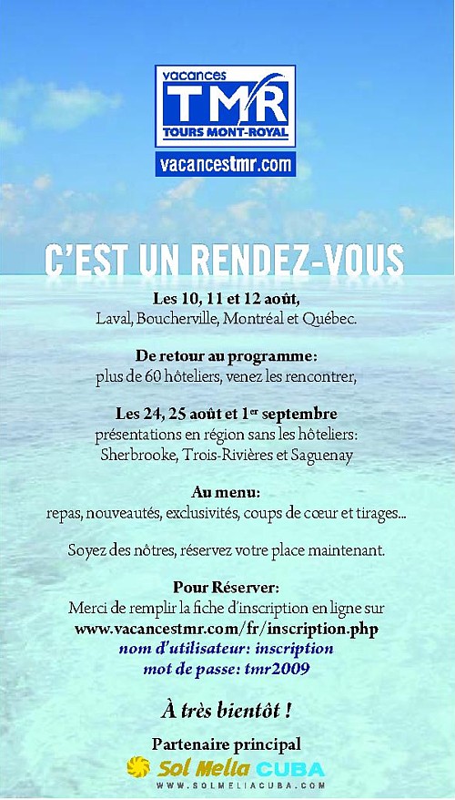 Les lancements de produits 2009-2010 de TMR Les lancements de produits 2009-2010 de TMR