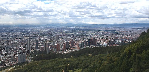 Vue sur Bogota, depuis la montagne de Montserrate.