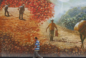 Une murale du café à Calarca.