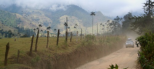 Dans la vallée de la Cocora, le jeep est le véhicule de prédilection.