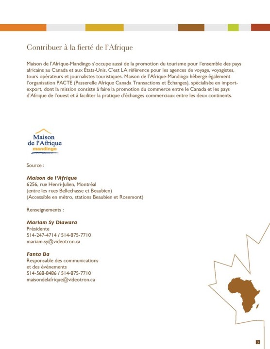 Maison de l'Afrique ouvre ses portes cette semaine à Montréal Maison de l'Afrique ouvre ses portes cette semaine à Montréal