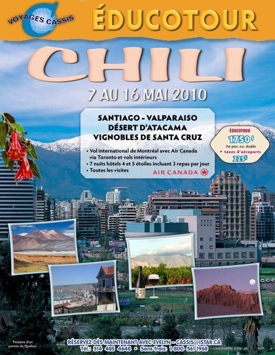 Voyages Cassis propose un éducotour au Chili