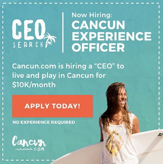 Un poste de rêve à pourvoir à Cancun