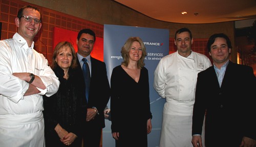 Emmanuel Lehrer, chef du Grand Hôtel; Francine Galataud, d.g. La Maison du Gouverneur, Jean-Marie Gras, directeur du Grand Hôtel; Diane Audet, Air France; Deff Haupt, chef du Renoir (Sofitel); Robert Trudeau, Air France