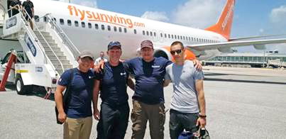 Les équipes d’urgence des premiers secours de GlobalMedic et RescUAV à Sint-Maarten : Andrew Huang / Rob McNamara  / Kenny Lines / Matt Brouwer