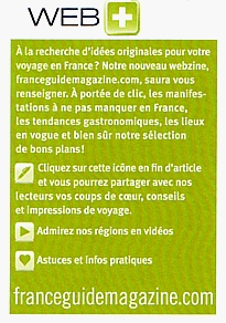 La version imprimée de FranceGuide renvoie les lecteurs au site web