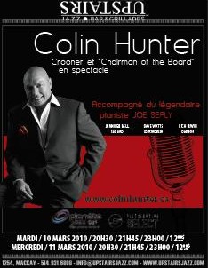Colin Hunter en spectacle à Montréal les 10 et 11 mars Colin Hunter en spectacle à Montréal les 10 et 11 mars