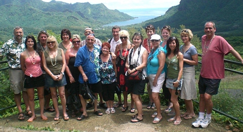 Le groupe au belvédère de Moorea Le groupe au belvédère de Moorea