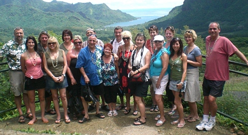 Le groupe au belvédère de Moorea