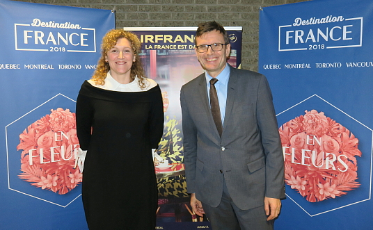 Mélanie Paul-Hus, directrice d’Atout France au Canada et Jean-Noël Rault, vice-président et directeur général d'Air France KLM au Canada