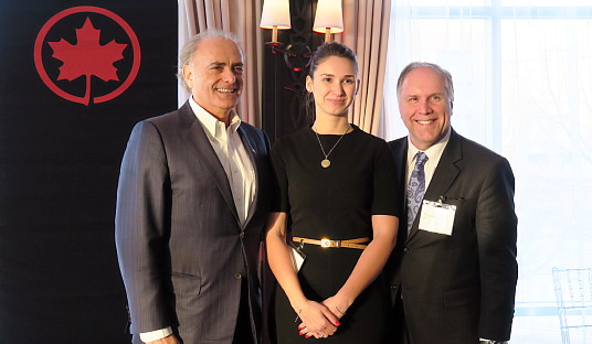 Calin Rovinescu, Adina Georgescu et Philippe Rainville, PDG d'Aéroports de Montréal Calin Rovinescu, Adina Georgescu et Philippe Rainville, PDG d'Aéroports de Montréal
