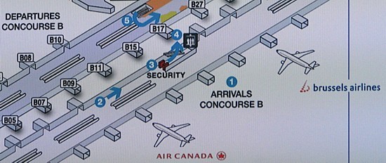 correspondance facile à l'aéroport de Bruxelles