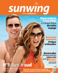 Sunwing lance la brochure croisière 2018-2019 et offre de généreuses économies pour ceux et celles qui réservent tôt