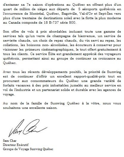 Sam Char remercie l'industrie  Sam Char remercie l'industrie