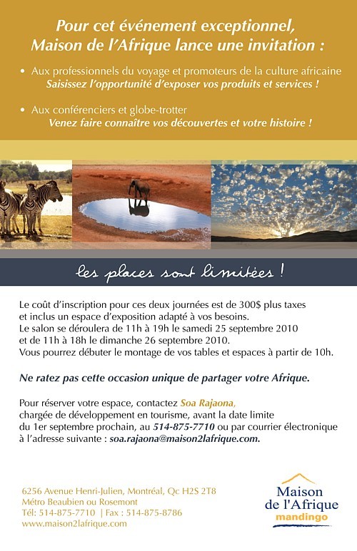 Destination Afrique: Un salon exceptionnel pour promouvoir vos services et votre expertise !