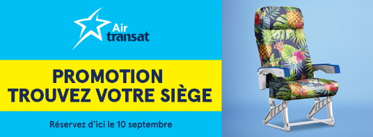 Promotion Trouvez votre siège d’Air Transat