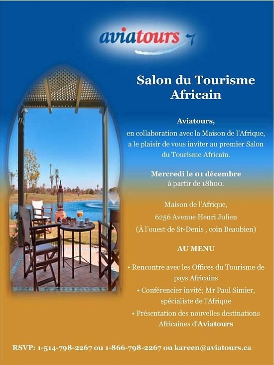 Aviatours vous convie à un salon du tourisme africain Aviatours vous convie à un salon du tourisme africain