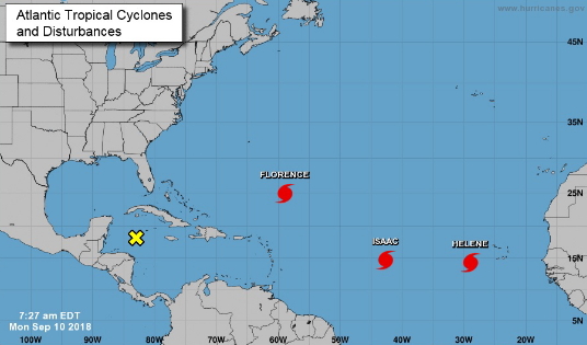 Trois systèmes tropicaux en activité dans l'Atlantique 