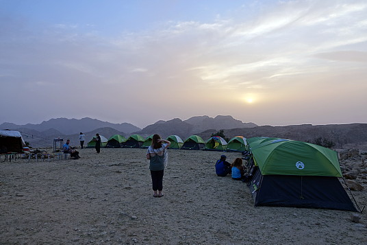 Soirée camping sur la Jordan Trail.