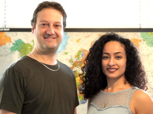 Les dirigeants de Allo Destinations ; Jean-Philippe Brousseau et Soumia Ouchane