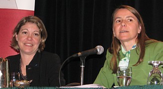 Armelle Tardy-Joubert et Bénédicte Duval en conférence de presse