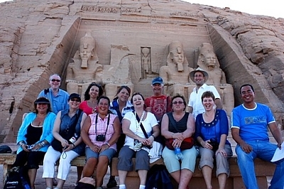 Le groupe au Temple d'Abu Simbel