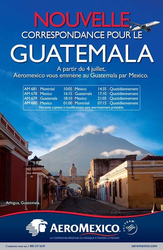Aeromexico offre un nouveau service entre Montréal et le Guatemala