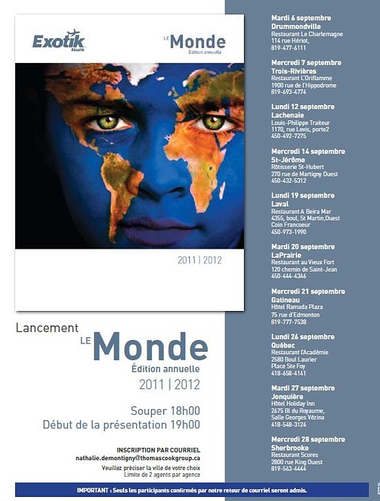 La tournée de lancement d'Exotik Tours bientôt près de chez vous  La tournée de lancement d'Exotik Tours bientôt près de chez vous