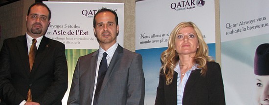 Nouveau sur le marché, le transporteur Qatar Airways était au nombre des quelque 160 exposants Nouveau sur le marché, le transporteur Qatar Airways était au nombre des quelque 160 exposants