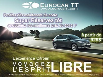 Super réservez-tôt chez Eurocar TT / Citroën