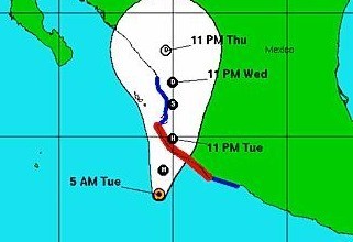 L'ouragan Jova de catégorie 3 s'approche des côtes du Mexique L'ouragan Jova de catégorie 3 s'approche des côtes du Mexique