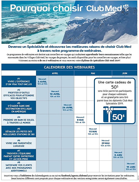 Il est encore temps de devenir un Spécialiste Club Med 2019