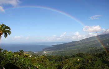 La vue sur les montagnes, à partir du gîte le Hameau du Morne des Cadets La vue sur les montagnes, à partir du gîte le Hameau du Morne des Cadets
