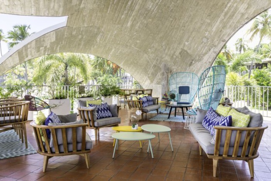 Espace de détente en plein air du spa du Club Med La Caravelle