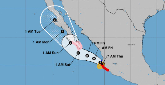 La tempête Lorena se mue en ouragan La tempête Lorena se mue en ouragan