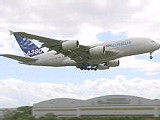 L'Airbus A380 en répétition à Londres L'Airbus A380 en répétition à Londres