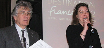 Michel Archambault, titulaire de la Chaire de Tourisme Transat de l'UQAM et Armelle tardy-Joubert, directrice Canada d'Atout France.