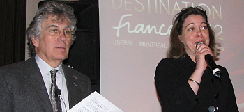 Michel Archambault, titulaire de la Chaire de Tourisme Transat de l'UQAM et Armelle tardy-Joubert, directrice Canada d'Atout France. Michel Archambault, titulaire de la Chaire de Tourisme Transat de l'UQAM et Armelle tardy-Joubert, directrice Canada d'Atout France.