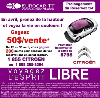 EurocarTT offre un bonus pour les ventes d'avril.