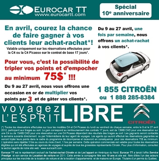 Eurocar TT lance sa promo spéciale 10e anniversaire