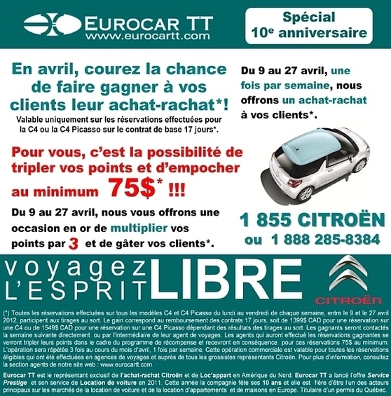 Eurocar TT lance sa promo spéciale 10e anniversaire Eurocar TT lance sa promo spéciale 10e anniversaire