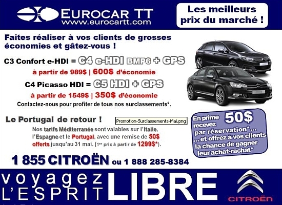 Eurocar TT fait le point sur son dispositif promotionnel du mois de mai.